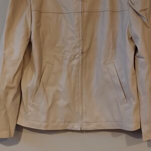 Ann Taylor Light Beige Leather Jacket